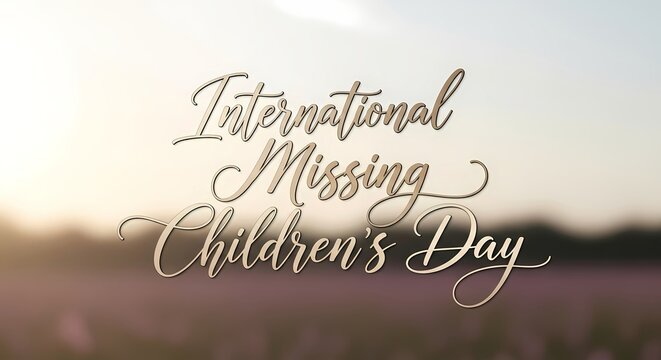 International missing children's day awareness design with calm sunrise background for commemorative events and campaigns