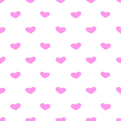 pink hearts background, simple pattern with pink flowers 