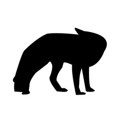 A striking, minimalist silhouette of a fox, perfect for graphic design, wall art, or educational materials.
