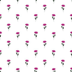 seamless pattern with pink flowers 