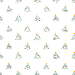 seamless christmas pattern with trees 