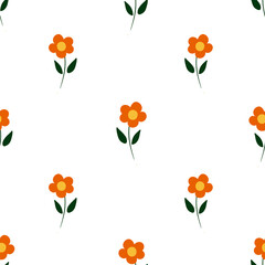 seamless pattern with orange flowers 
