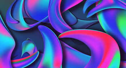 Abstract illustration featuring curved shapes with vibrant gradients and smooth transitions