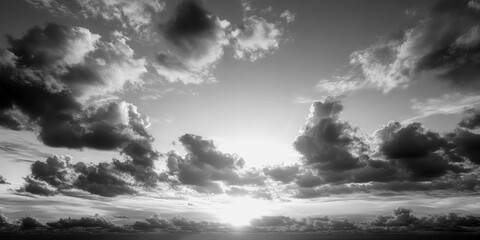 Dramatic cloud formation at sunset near the ocean coast