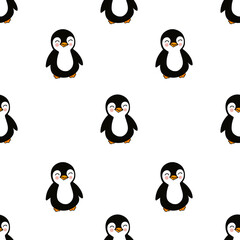 seamless pattern with cute penguins 