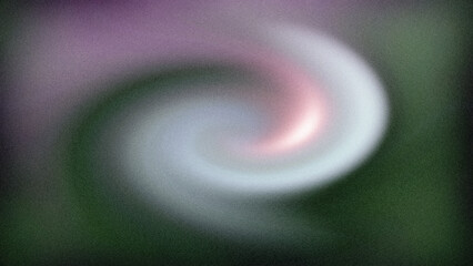 Abstract Swirling Form with Pink and White Hues on Green Background