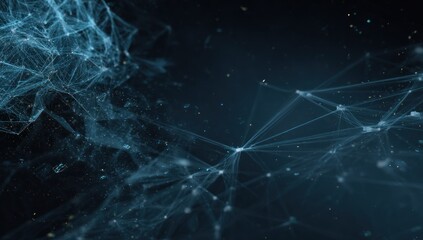A complex network of interconnected points and lines creates a captivating visual display.