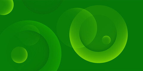 Abstract green background with circles. Dynamic shapes composition. Eps10 vector