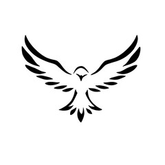 Obraz premium Kite. Kite simple black and white line art vector logo