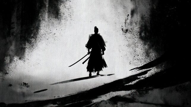 Silhouette samurai figure