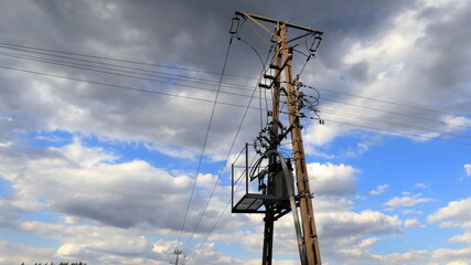 electric pole on the sky