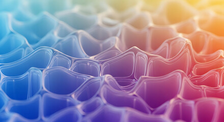 Abstract colorful background with translucent wavy shapes and gradient light effect design