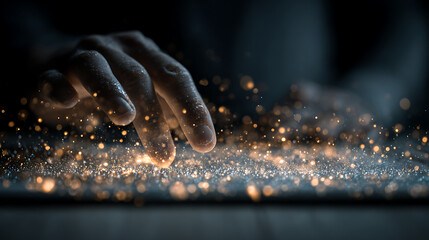 modern innovation concept with glowing digital network on tablet hands interaction showing data visualization communication and futuristic technology design