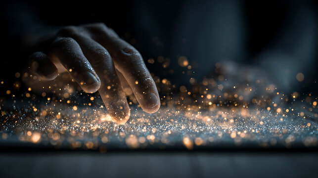 modern innovation concept with glowing digital network on tablet hands interaction showing data visualization communication and futuristic technology design