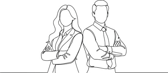 Business, teamwork, partnership, professional, charact, corporate, office, line art, illustration, blazer, tie, collaboration, career, occupation, businesspeople, minimal