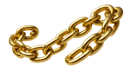 Fototapeta premium Gold chain on a white background.