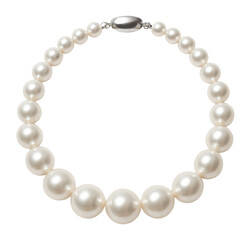 Obraz premium Pearl necklace on a white background.