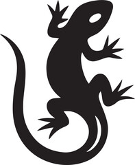 Lizard silhouette on white background vector, Black reptile tribal graphic design