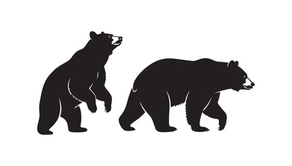 Bear Silhouette Vector Set