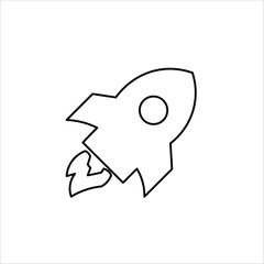 rocket icons. simple line vector