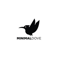 Minimal Dove Logo Vector Bird