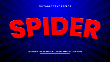Obraz premium Editable text effect with spider 3D style