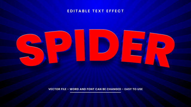 Editable text effect with spider 3D style