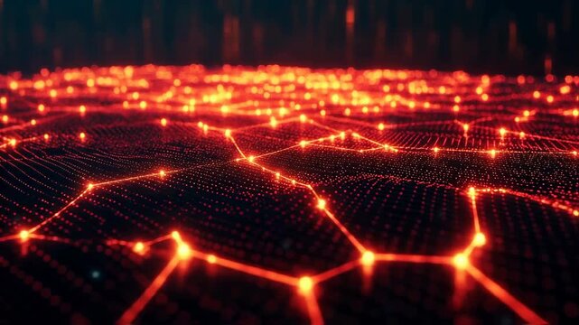 Futuristic Orange Network Visualization