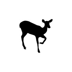 A simple, elegant silhouette of a deer, ideal for graphic design, logos, and print projects.