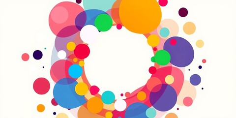 Abstract colorful circles forming a dynamic football shape, vector art,  circle art,  colorful art