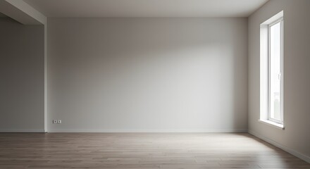 Empty Room with Natural Light and Hardwood Floors - Modern Interior Design Background
