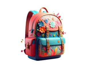 olorful 3D Backpack Design with Vibrant Details