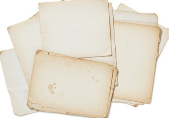 Torn Notebook & Manuscript Pages on White Background