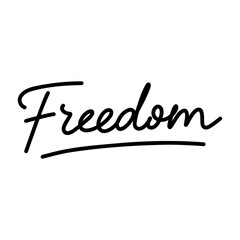 Vector signature with the word Freedom for logo, branding, greeting cards, and decoration