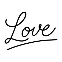 Vector signature with the word Love for logo, branding, greeting cards, and decoration

