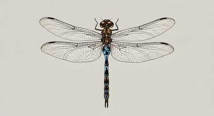 Detailed Illustration of a Dragonfly