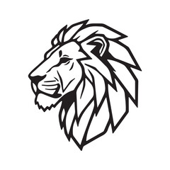 Majestic Lion Head Silhouette