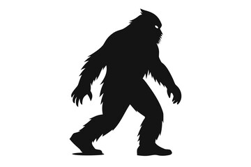 Lion and wolf silhouette vector illustration on white background