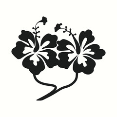 Hibiscus flower silhouette vector art free download