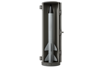 Interceptor Missile in Vertical Launch Tube – Transparent PNG