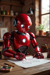 robot and children