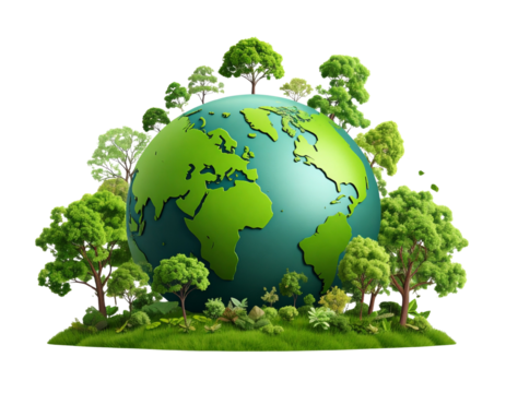 Firefly_palm tree on transparent background. Floral background. png - Firefly_-Eco-Care- Hand holding green grass and cityscape, symbolizing environment preservati