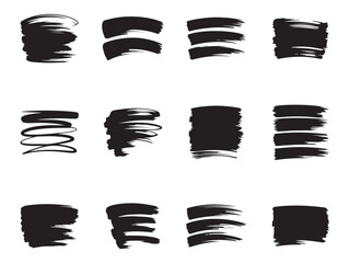 A Set of Grunge Ink Brush Stroke Shapes & Textures – Vol.2