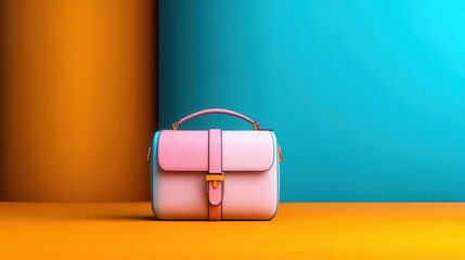 Pink Shoulder Bag is Centered on Bright Backdrop