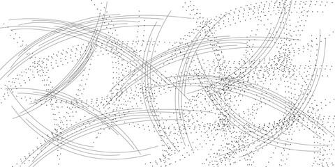 Abstract Intertwined Lines Design in Monochrome.