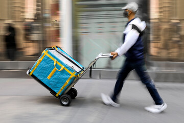 delivery with dolly by hand