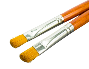 কColorElegant makeup brushes crossed on a b