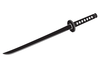 Black Silhouette of a Katana Sword
