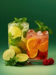 Two Refreshing Summer Cocktails With Citrus Fruit