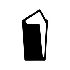 Abstract representation of a glass or container in black and white